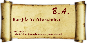 Burján Alexandra névjegykártya