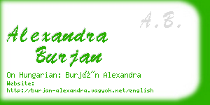 alexandra burjan business card